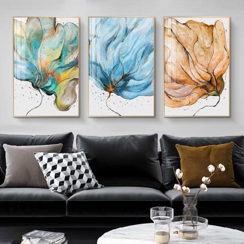 Abstract Plant Watercolor Flower Canvas Poster Print Modern Home Decor Wall Art Painting Nordic Living Room Decoration Picture