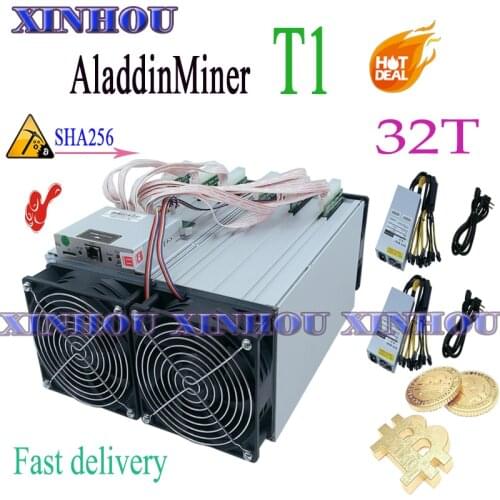 The spot BTC BCH Miner AladdinMiner T1 32T SHA256 Asic with PSU Better Than antminer S9K S9SE S9 Innosilicon T2T Whatsminer M3