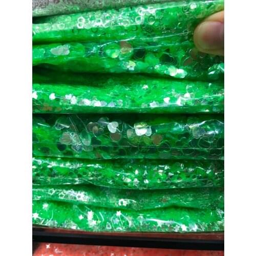 Brilliant Green Round Heart Star Diamond Sequins for Crafts DIY Scrapbook and Slime Confetti