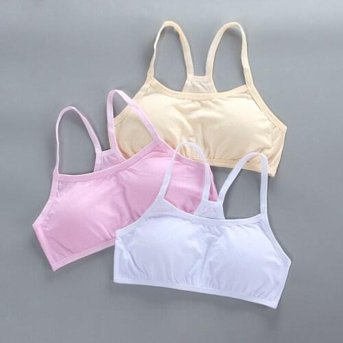 Girls Camisoles Sling Bra Crop Top Developmental Cotton Student Underwear Vest Children Sports Bra for Girls Teenage Clothing