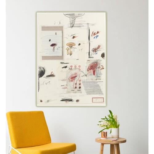 Citon Cy Towmbly《Mushrooms,1974》Canvas Art Oil Painting Artwork Poster Decorative Picture Wall Hanging Decor Home Decoration