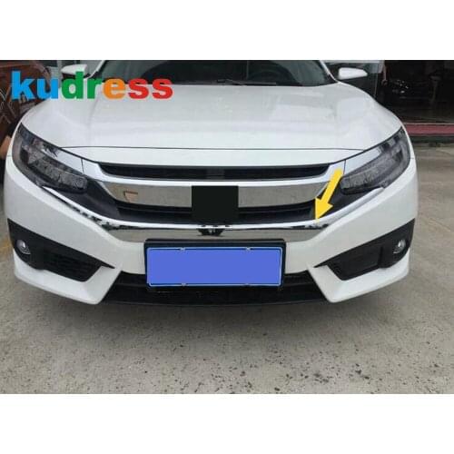 For Honda Civic 2016 2017 2018 2019 Sedan Front Bumper Center grill Cover Trim Middle Grille Decoration Car Covers Accessories