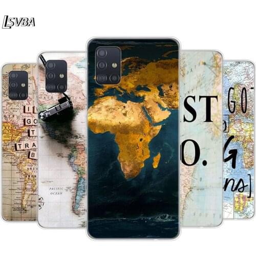 Travel World Map For Samsung Galaxy A01 A11 A12 A22 A21S A31 A41 A42 A51 A71 A32 A52 A72 A02S Soft Phone Case
