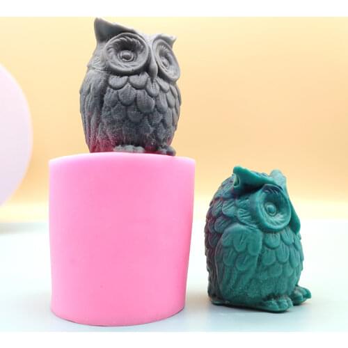 3D Owl Silicone Candle Mould DIY Handmade Cute Mini Small Animal Silicone Mold Automobile Aromatherapy Mold