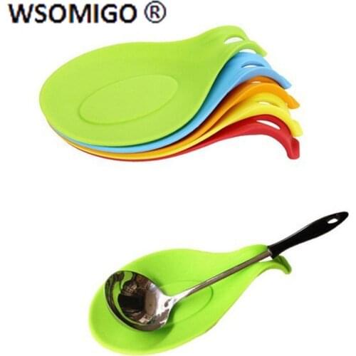 Kitchen Accessories Silicone Spoon Rest Mat Holder for Tableware Kitchen Utensil Tableware storage Kitchen Gadgets Supplies-S