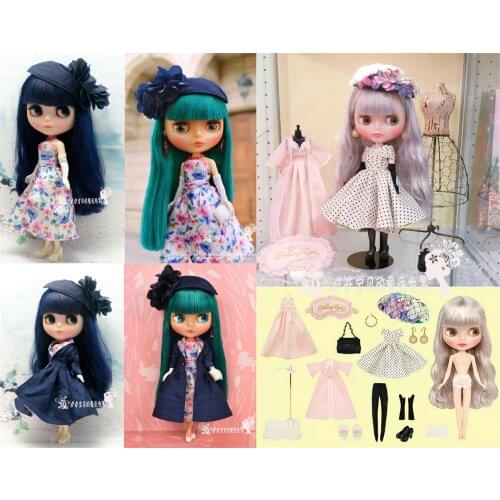 Blythe Little Rag Doll 18th Anniversary September Elegant Ellie Officer With Skirt Shoes Bag Glove Jewelry