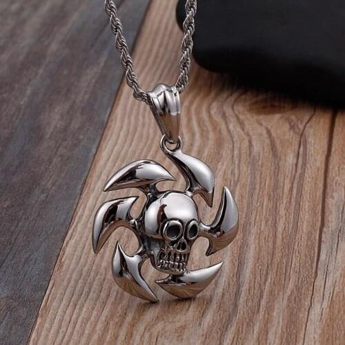 Tide Male Fire Dart Skull Pendant Titanium Steel Mens Send boyfriend