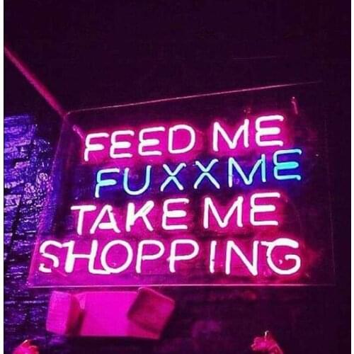 Neon Sign For Feed Me Take ME Shopping light Impact Attract Restaurant light so beautiful Art design Personalized Iconic Sign