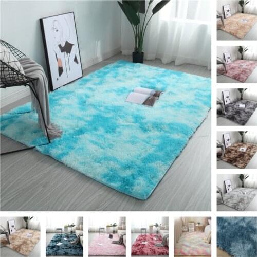 Newest Gradient Carpet Tie-dye Mercerizing Plush Soft Carpets For Living Room Bedroom Anti-slip Floor Mats Water Absorption Rug