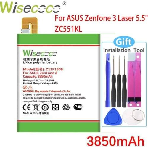 WISECOCO C11P1606 3850mAh NEW Battery For ASUS Zenfone 3 Laser 5.5" ZC551KL High Quality +Tracking number