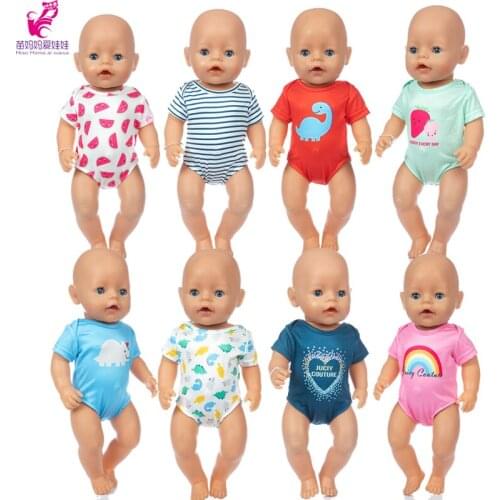 17" baby doll clothes summer rompers 18 inch girl doll outift bikini basic shirt