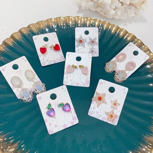 Wholesale Korean Luxury Bling Crystal Heart Long Rhinestone Tassel Drop Earings For Women Elegant Pendientes Jewelry