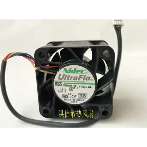 Original Nidec 4028 w40s12bua5-15 DC12V 0.55a 4-pin 4-wire cooling fan