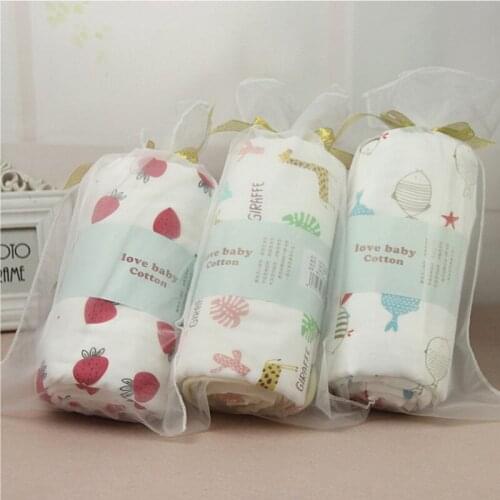 1 Piece Wasoyoli Baby Swaddles 100*150cm 6 Layers Infant Blankets 100% Cotton With Colorful Edge Soft Kids Bath Hold Wraps