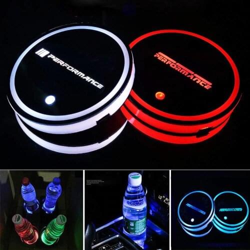 2X Led BMW M Logo Cup Light UBS Car Atmosphere Light Colorful Water Coaster FOR BMW E46 E36 E34 F10 E90 F30 E60 E53 E30 E92 E87