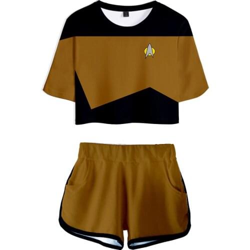 Popular Science fiction TV series Star Trek: Short Treks cosplay 3D Two Pieces sets Women Cool Casual T-shirt+shorts Sport Suit