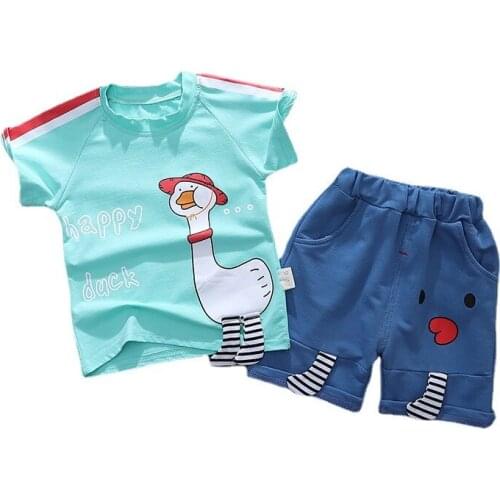 Casual Summer Children Cartoon Clothes Baby Boy Girls Letter T-Shirt Shorts2Pcs/sets New Toddler Fashion Kids O-Neck Sport Suits
