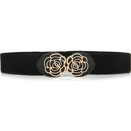 Belts for women luxury BLACK High quality fashion elastic elastic belt wedding dress waistband Cheap Summer Gifts The roses