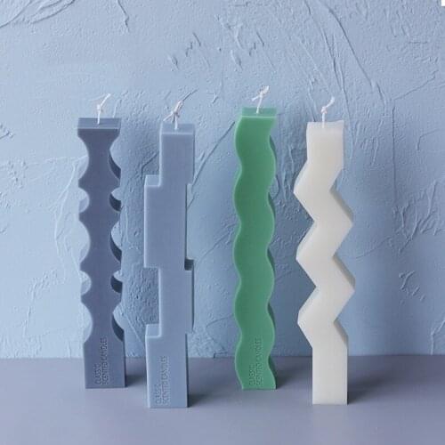 Special Shaped Strip Candle Silicone Mould European Simple Candle Molds Christmas Home Decoration Candle Moulds
