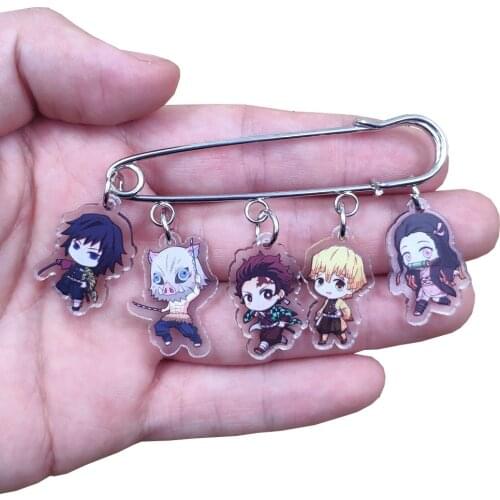 Cute Hot Acrylic Anime Cartoon Demon Slayer Brooch Overcoat Badge Classic Women Men Unique Girl Student Pupil Birthday Gift