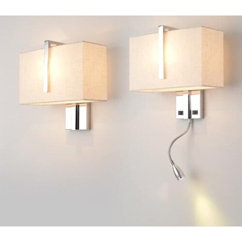 Modern Indoor LED Wall Lamp Bedside Bedroom Applique Sconce Dual Switch Interior Headboard Home Hotel Wall Light