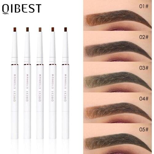 QIBEST Pencil For Eyebrow Long Lasting Eyebrow 5 Colors Tattoo Eyebrow Waterproof Brow Pencil Cosmetics Eyes Makeup Brow Pencil