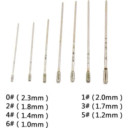 5pcs 1.0~2.3mm Diamond Coated Drill Bits Solid Needle For Jewelry Agate Hole Jade Amber Stone Ceramic Glass Power Tools