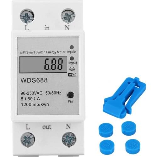 WDS688 Smart Energy Meter Single Phase Multi-Function Remote Control Watt Meter 90~250VAC 5-60A Newstyle