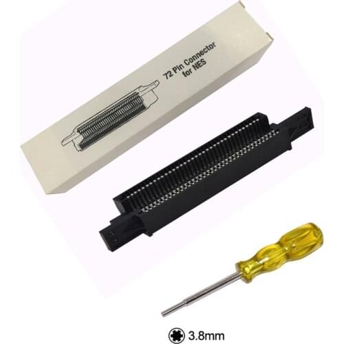 Replacement Game Cartridge Slot Connector for NES 72 Pin Replacement Repair Parts +3.8mm Screwdriver with Handle