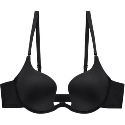 Womens sexy deep V1/2 cup gather bra, invisible beauty back bra, U-shaped open back bra, various ways to wear comfortable bra