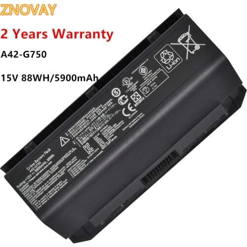 A42-G750 Laptop Battery for ASUS ROG G750 G750J G750JH G750JM G750JS G750JW Notebook Battery 15V 5900mAh/88WH A42-G750