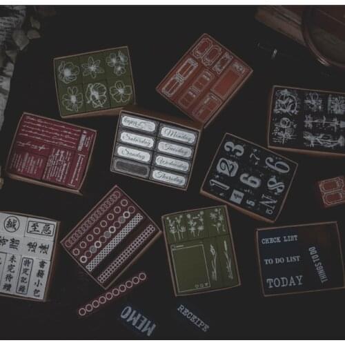 1set Vintage English digital flower label stamp DIY wooden rubber stamps for scrapbooking stationery scrapbooking standard stamp