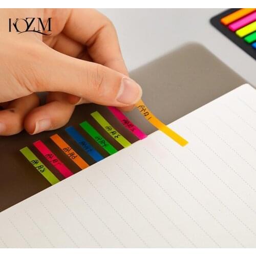 160/300pcs Color Transparent Fluorescent Index Tabs Flags Sticky Note For Page Marker Planner Stickers Office School Stationery