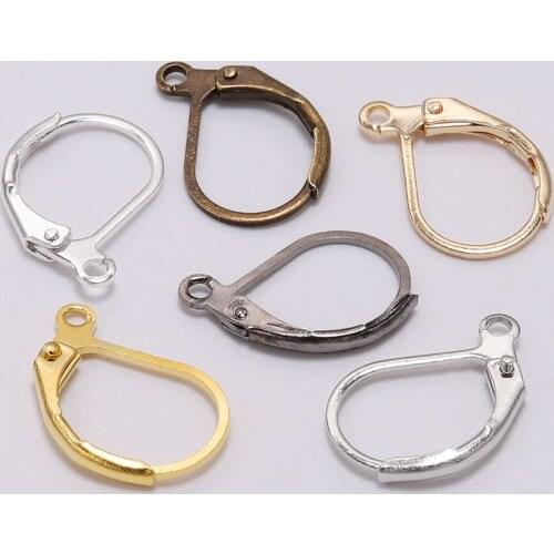 20PCS Silver/Gold/Bronze/Rhodium DIY Beading Findings Earring Hooks France Lever back Ear Wire Fittings Components