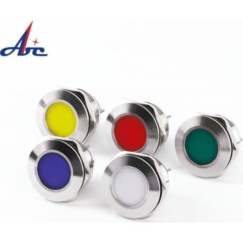 25mm Flat Dot LED Signal Lamp IB25A-F-D IP67 Waterproof Screw Terminal Indicator Pilot Light