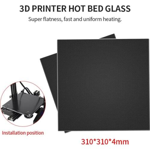 310x310mm Glass Build Plate 3D Bed Glass Plate 3D Build Surface Platform 3D Glass Printer Tempered Upgraded Bed Ender3 CR-10