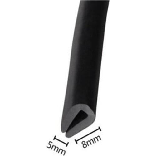 5mm x 8mm U Channel EPDM Black Moulding Trim Strip Edge Guard Rubber Sealing Strip Weatherstrip Door Protector