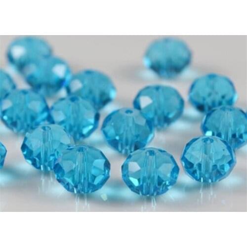 70pcs Wholesale AAA Top Quality 8*10mm Crystal 5040 Rondelle Multi Faceted Rondelle Glass Abacus Bead Lake Blue