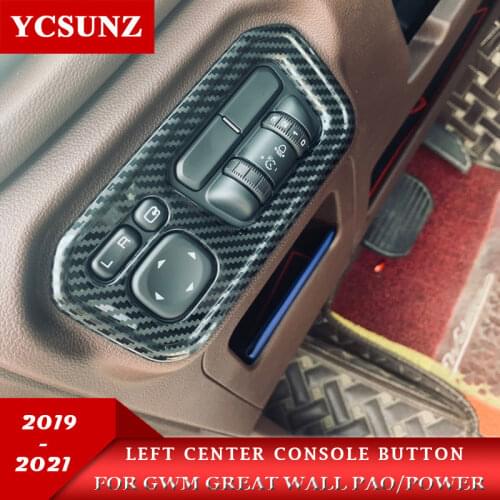 ABS Carbon Fiber Left Center Console Switch Button Cover Car Accessories For GWM Great Wall Pao Great Wall Power 2019 2020 2021