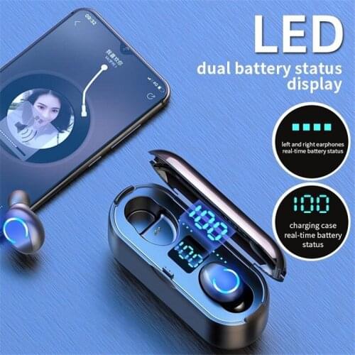 Mini F9 TWS Wireless Earphones Bluetooth 5.0 Headphones Sports Earbuds Headset With Mic Charging Box For iPhone Xiaomi Lotus