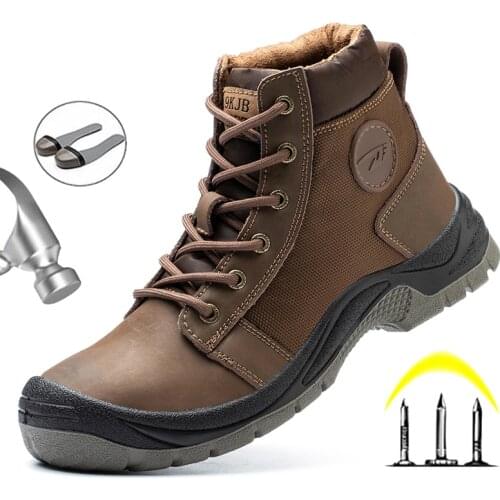 Spark-proof Welding Shoes Men Work Boots Steel Toe Shoes Safety Boots For Men Footwear Anti-puncture Sneakers Work Shoes For Men