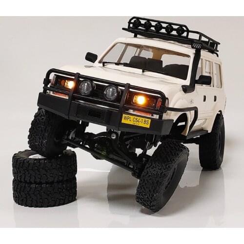 Children Full Scale Four-wheel Drive Classic Land Cruiser RC Rock Crawler Car Model Toy DIY Assembly Parts 4WD Remote Control RC