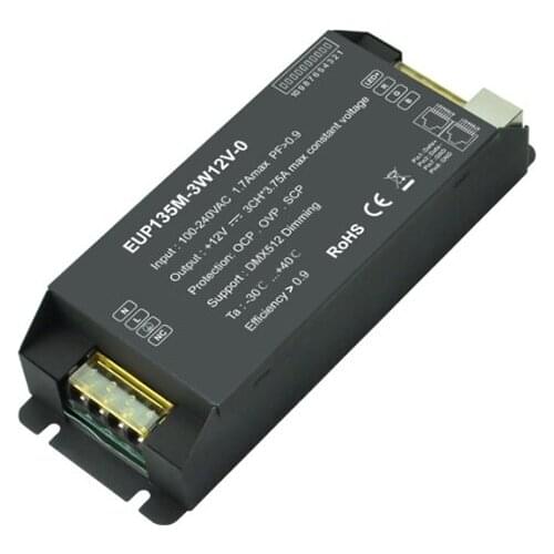 EUP135M-3W12V-0 100-240VAC input 3.75A*3 channels LED DMX Controller Constant Voltage LED DMX Controller Series