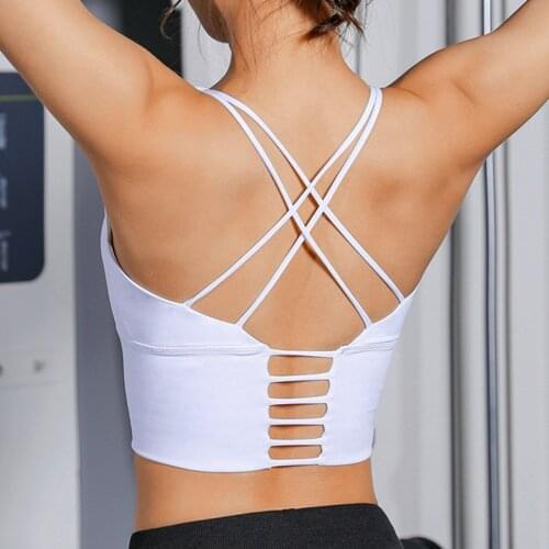FITTOO Shockproof Cross Straps Bra Running Gym Sports Bra Top Women Widen Hem Push Up Workout Fitness Yoga Crop Tops Brassiere