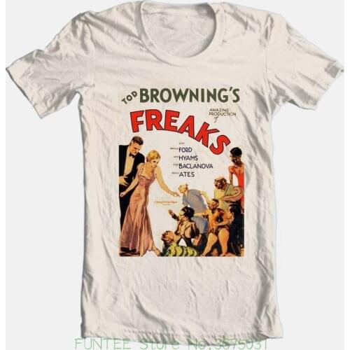 Customize Tee Shirts Freaks Movie T-Shirt Classic Horror Movie Retro 100% Cotton Graphic Printed Tee