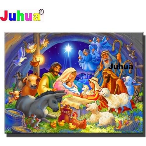Jesus was born religion 5d Diy diamond painting round square drill mosaic diamond stitch diamond embroidery Handicraft gift