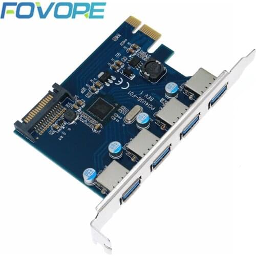 Controller USB 3.0 PCI e 4 Port USB 3.0 PCIe adapter PCI-e to USB 3.0 converter expansion card Fresco FL1100 Chip for Desktop
