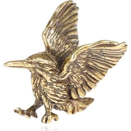 3D Brass Bird Casting Animal Figurine Retro Style Metal Sculpture Home Office Room Desktop Decoration Collect Ornaments Gift