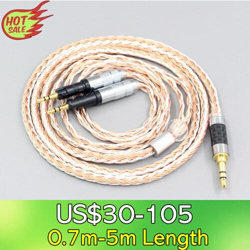 LN007470 6.5mm 4.4mm 2.5mm XLR 16 Core OCC Silver Plated Mixed Headphone Earphone Cable For Audio-Technica ATH-R70X