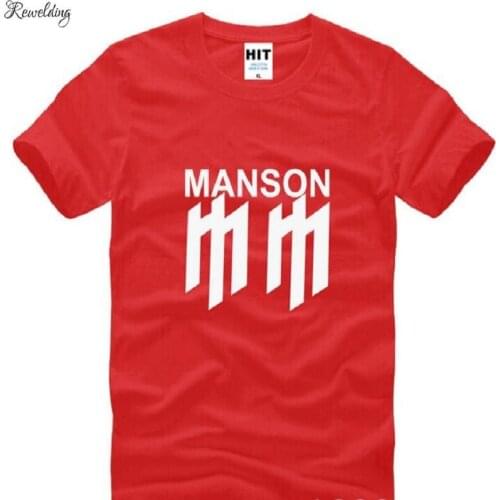 Marilyn Manson Metal Rock T Shirts Men Summer Short Sleeve O Neck Cotton Mens T Shirt Fashion Rock Mens Top Tees Fans Clothing